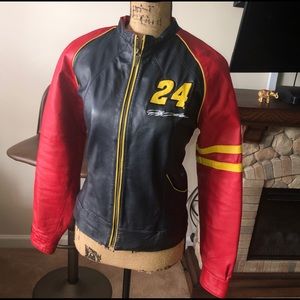 Leather jacket with NASCAR racer Jeff Gordon